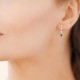 Boucles d'oreilles Plaqué Or 18 carats et zirconium pendantes gouttes vertes