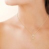 Collier anneau Plaqué Or 18 carats et zirconium