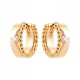Boucles d'oreilles créoles plaqué or effet perlé et zirconium