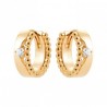 Boucles d'oreilles créoles plaqué or effet perlé et zirconium