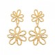 Boucles d'oreilles pendantes fleurs filigranées Plaqué Or 18 carats