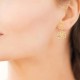 Boucles d'oreilles pendantes fleurs filigranées Plaqué Or 18 carats
