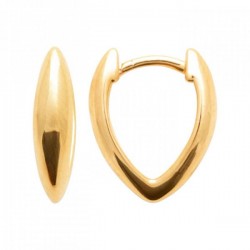 Boucles d'oreilles créoles V Plaqué Or 18 carats 