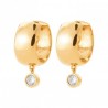 Boucles d'oreilles créoles Plaqué Or 18 carats pampilles zirconium