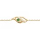 Bracelet Plaqué Or 18 carats zirconium et pierre verte 