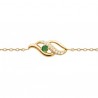 Bracelet Plaqué Or 18 carats zirconium et pierre verte 