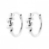 Boucles d'oreilles créoles torsades argent massif 925/000