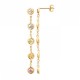 Boucles d'oreilles pendantes Plaqué Or 18 carats et pierres multicolores