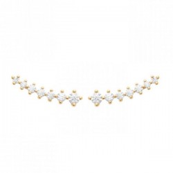 Boucles d'oreilles puces solaire Plaqué Or 18 carats et zirconium