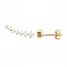 Boucles d'oreilles puces solaire Plaqué Or 18 carats et zirconium