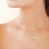 Collier anneau Plaqué Or 18 carats et zirconium