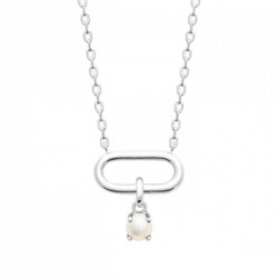 Collier argent massif 925/000 perle de culture véritable