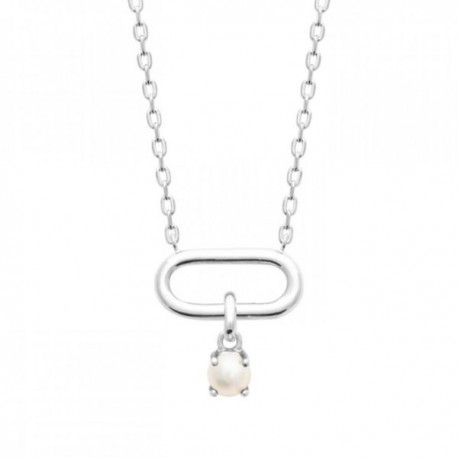 Collier argent massif 925/000 perle de culture véritable