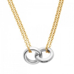Collier anneaux entrelacés Acier bicolore 316L