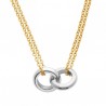 Collier anneaux entrelacés Acier bicolore 316L