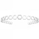 Bracelet jonc géométrique argent massif 925/000 et zirconium