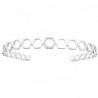 Bracelet jonc géométrique argent massif 925/000 et zirconium