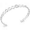 Bracelet jonc géométrique argent massif 925/000 et zirconium
