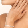 Bracelet jonc géométrique argent massif 925/000 et zirconium