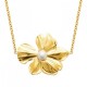 Ensemble collier fleur + boucles d'oreilles en acier 316 L doré