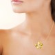 Ensemble collier fleur + boucles d'oreilles en acier 316 L doré