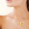 Ensemble collier fleur + boucles d'oreilles en acier 316 L doré