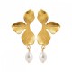 Ensemble collier fleur + boucles d'oreilles en acier 316 L doré
