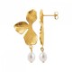 Ensemble collier fleur + boucles d'oreilles en acier 316 L doré