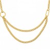 Collier 2 rangs en acier 316 L PVD Doré Bijou tendance double chaîne