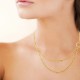 Collier 2 rangs en acier 316 L PVD Doré Bijou tendance double chaîne