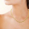 Collier maillons entrelacés en acier 316 L PVD doré Bijou tendance