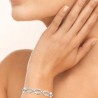 Bracelet gros maillons en acier 316 L PVD argenté longueur 20 cm ajustable
