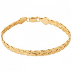 Bracelet maille tresse Plaqué Or 18 carats