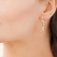 Boucles d'oreilles créoles pendantes coeur lune Plaqué Or 18 carats et pierres