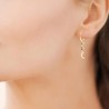 Boucles d'oreilles créoles pendantes coeur lune Plaqué Or 18 carats et pierres