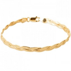 Bracelet maille tresse Plaqué Or 18 carats