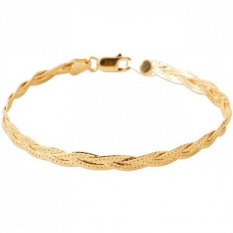 Bracelet maille tresse Plaqué Or 18 carats