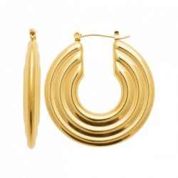 Boucles d'oreilles créoles en acier 316 L PVD doré Bijou tendance