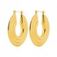Boucles d'oreilles créoles en acier 316 L PVD doré Bijou tendance