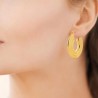 Boucles d'oreilles créoles en acier 316 L PVD doré Bijou tendance