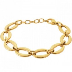 Bracelet gros maillons en acier 316 L PVD doré pour femme 