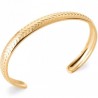 Bracelet jonc effet strié Plaqué Or 18 carats diamètre 62 mm