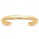 Bracelet jonc effet strié Plaqué Or 18 carats diamètre 62 mm
