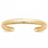 Bracelet jonc effet strié Plaqué Or 18 carats diamètre 62 mm