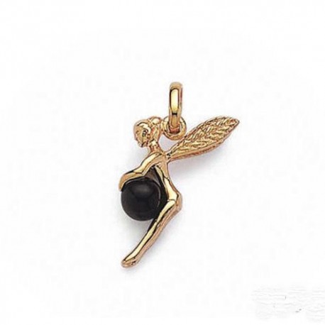 Pendentif fée en plaqué Or et Onyx