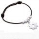 Bracelet Argent 925 et cordon noir ajustable