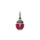 Pendentif coccinelle en rouge en argent 925 et émail