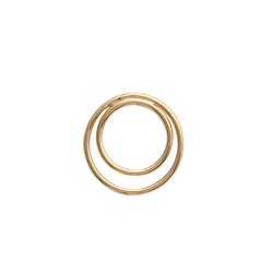 Pendentif double anneau en plaqué or diamètre 15 mm