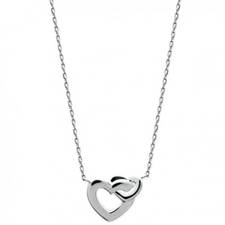 Collier coeur entrelacés argent 925/000 rhodié bijou tendance