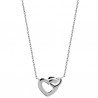 Collier coeur entrelacés argent 925/000 rhodié bijou tendance